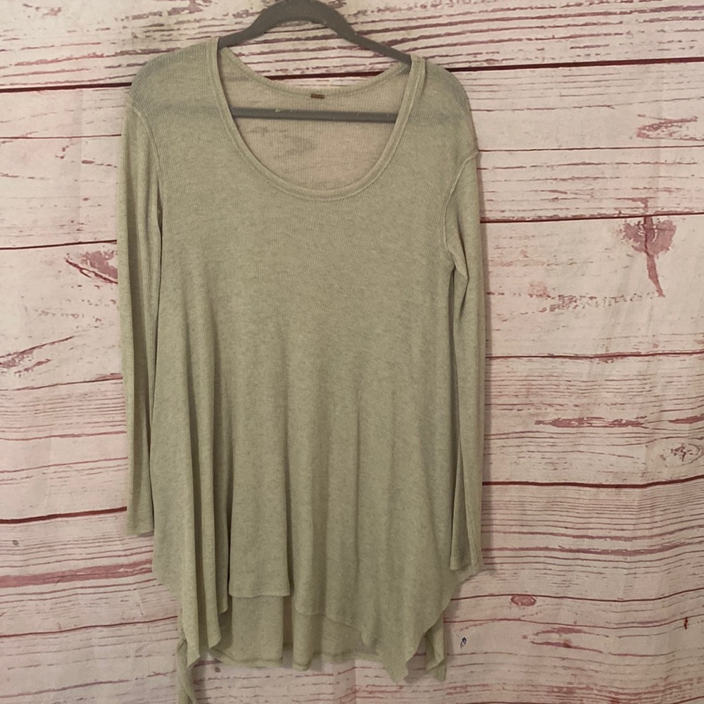 Free People oversized high low scoop neck sweater